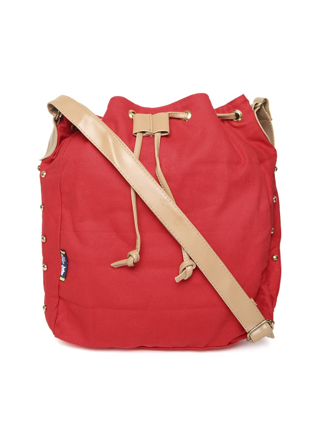 

Kanvas Katha Solid Oversized Bucket Hobo Bag, Red