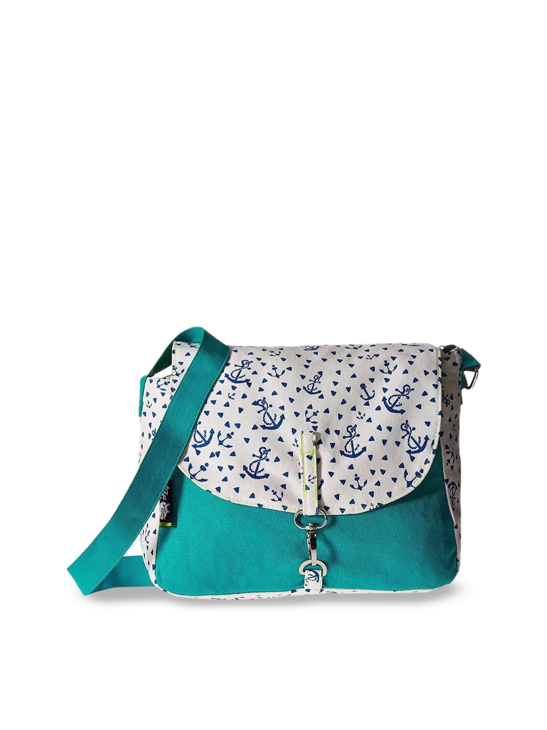 

Kanvas Katha Abstract Printed Structured Sling Bag, Blue