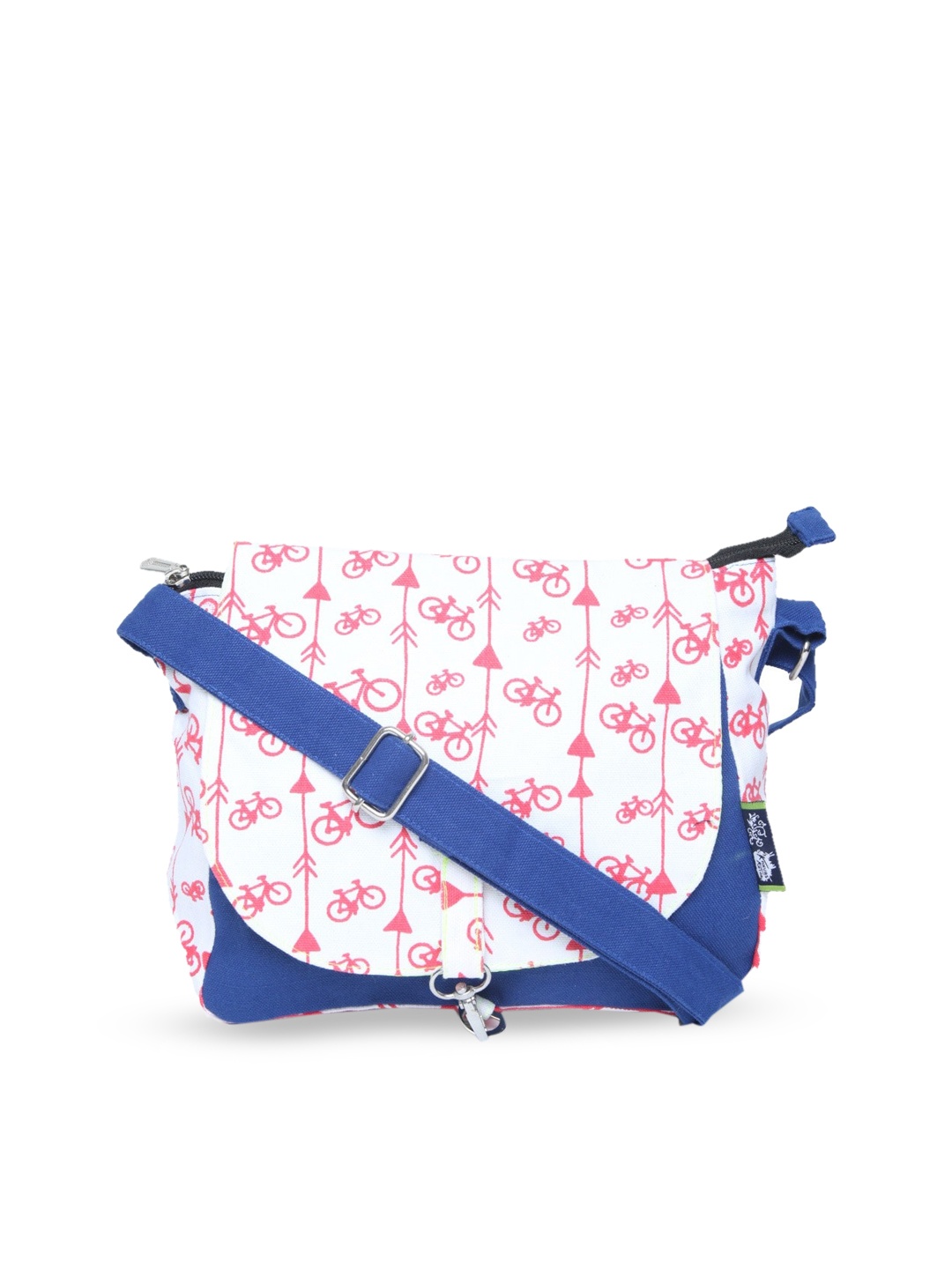 

Kanvas Katha Printed Structured Sling Bag, Blue