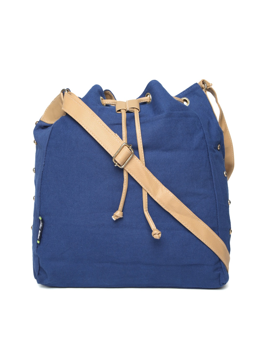 

Kanvas Katha Oversized Bucket Sling Bag, Navy blue