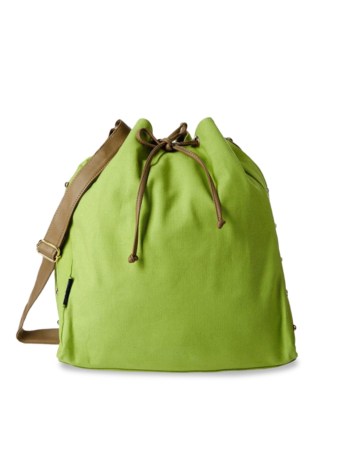 

Kanvas Katha Solid Oversized Bucket Hobo Bag, Green