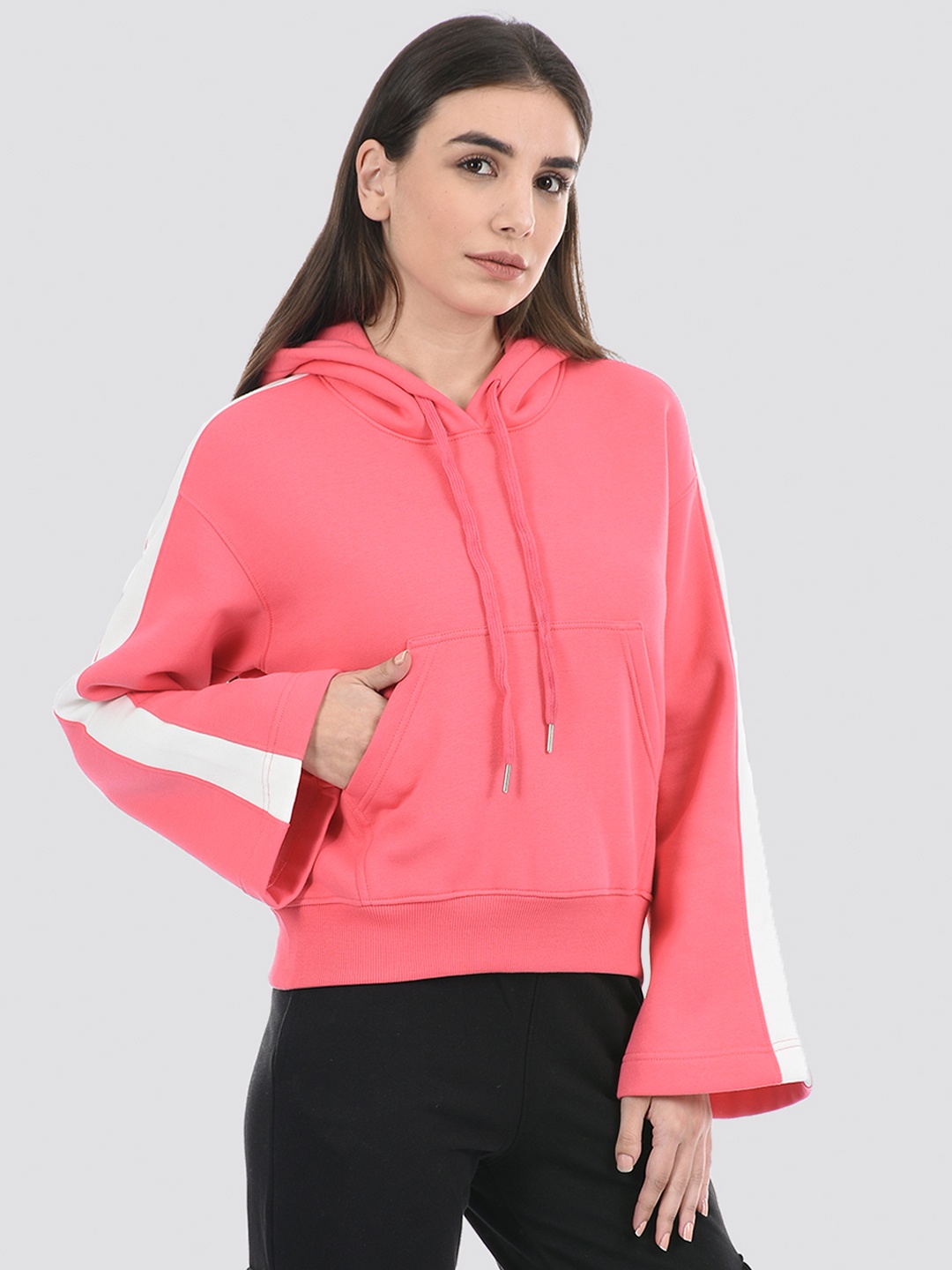 

ONEWAY Detailed Hooded Sweatshirt, Pink