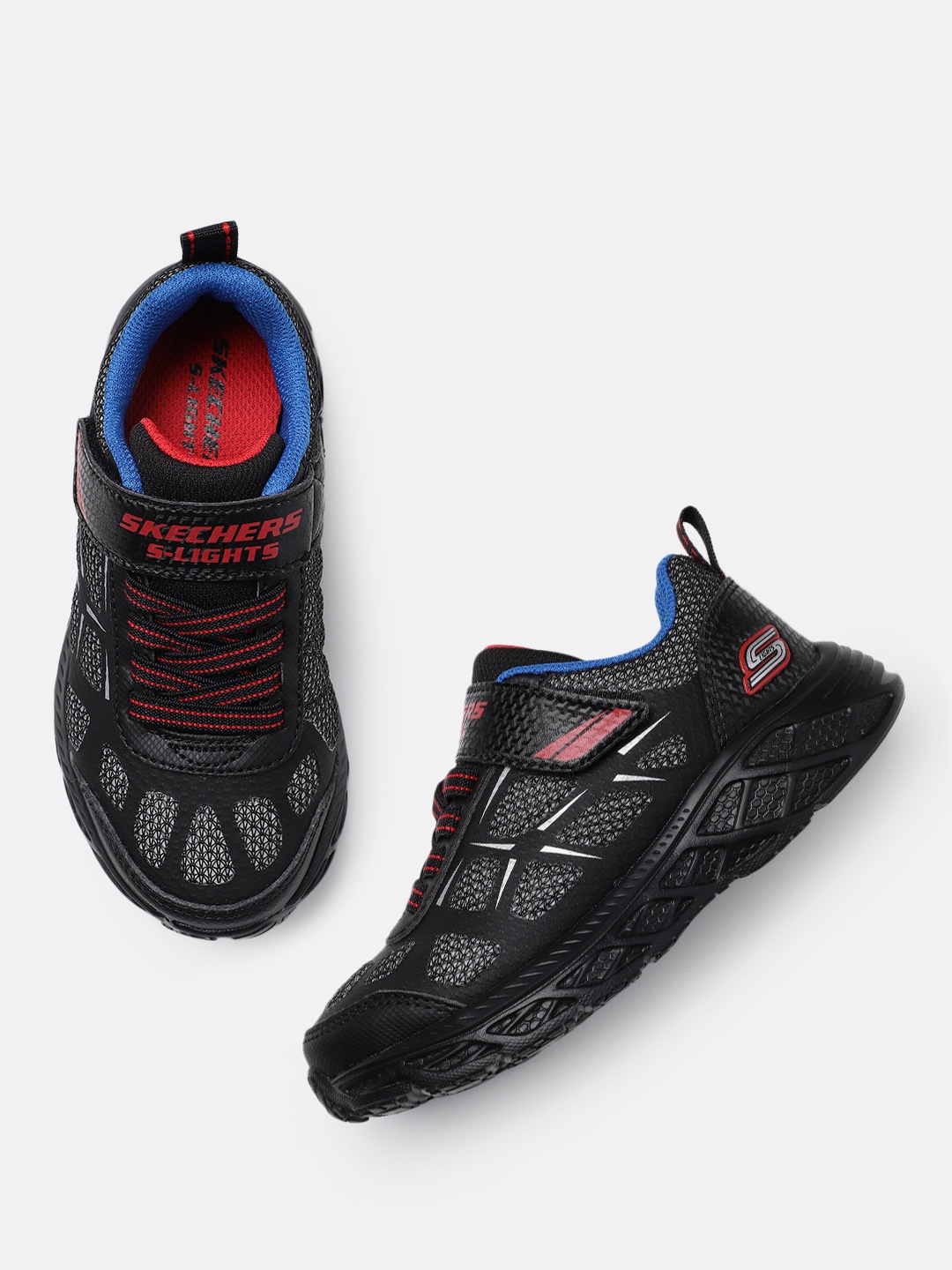 

Skechers Boys LED Slip-On Sneakers, Black