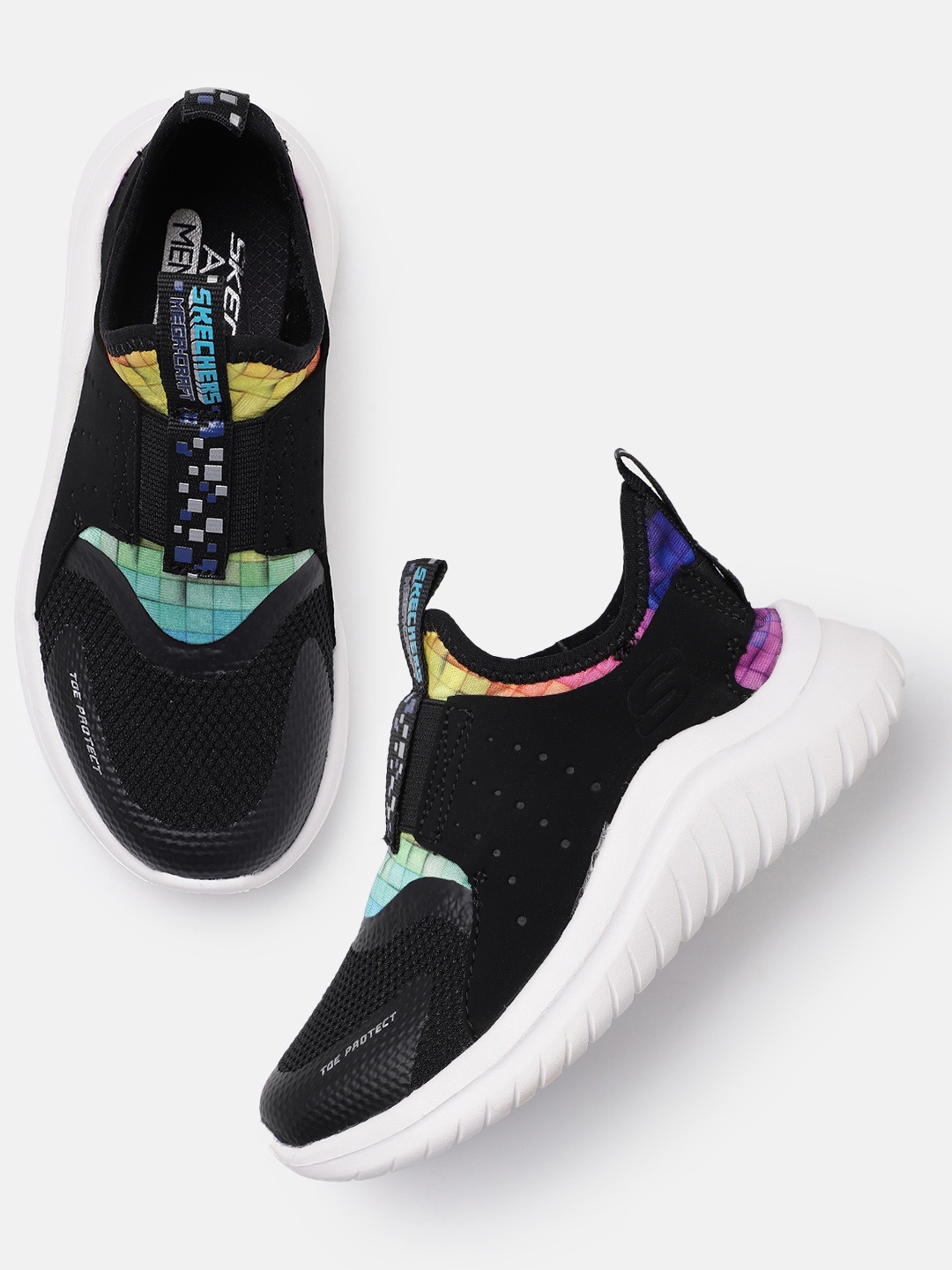 

Skechers Boys Colourblocked Slip-On Sneakers, Black