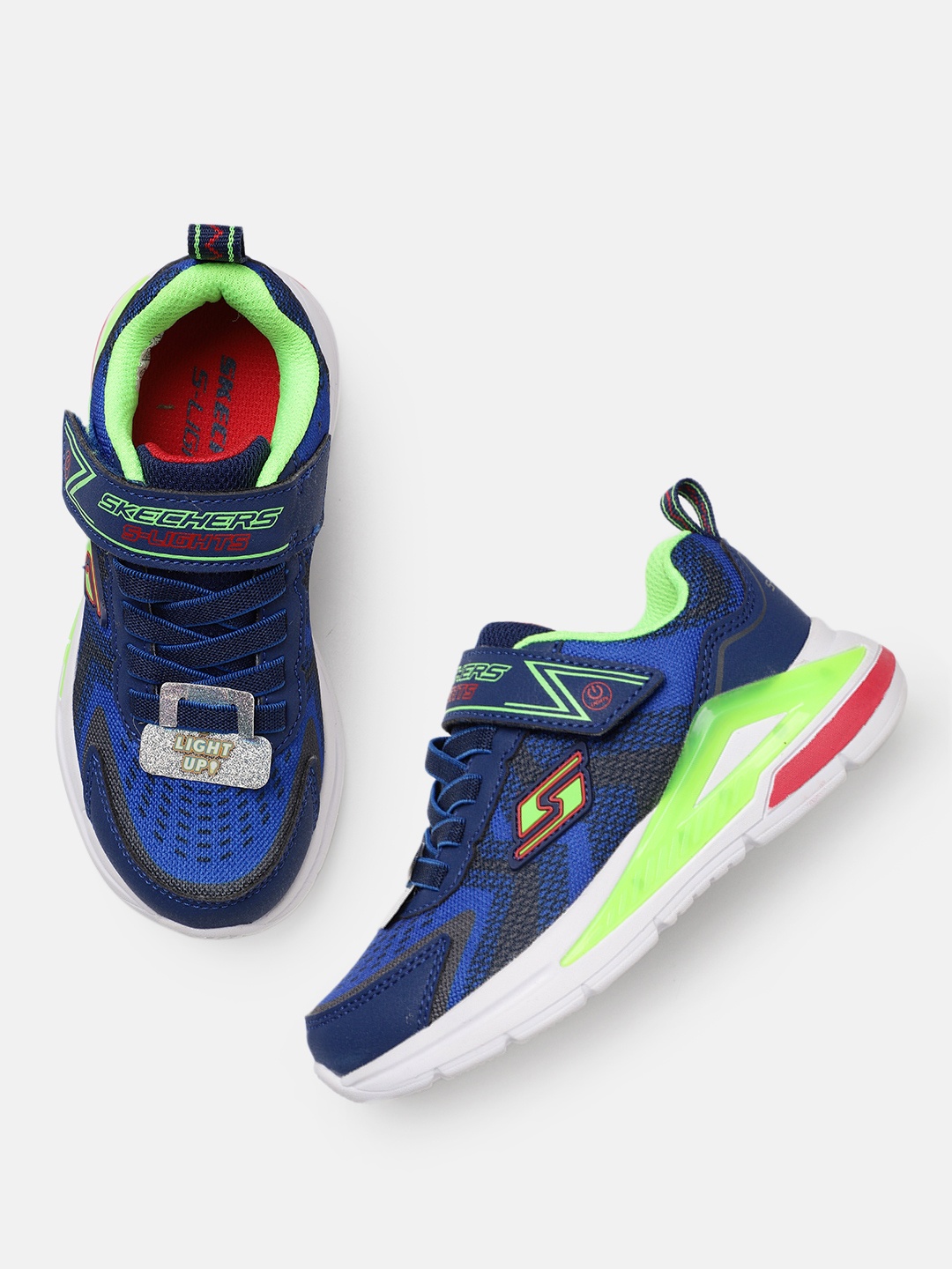 

Skechers Boys TRI-NAMICS LED Printed Sneakers, Navy blue