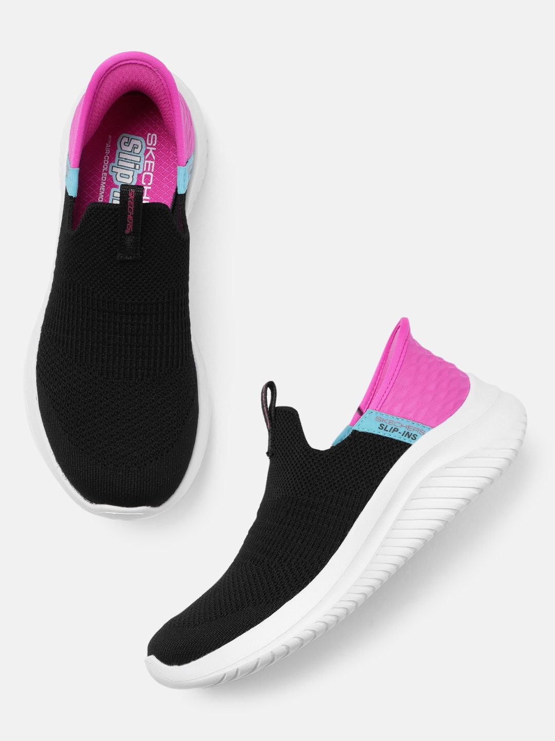 

Skechers Girls Ultra Flex 3.0 Fresh Time Slip-On Sneakers, Black