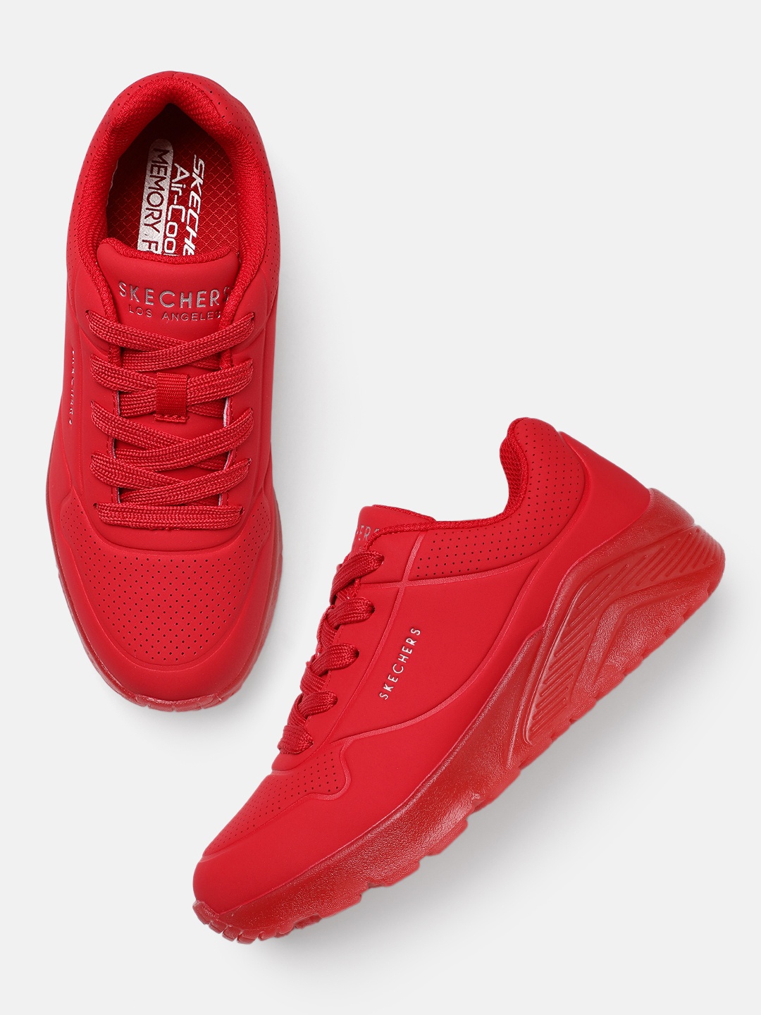 

Skechers Boys UNO ICE Perforated Sneakers, Red