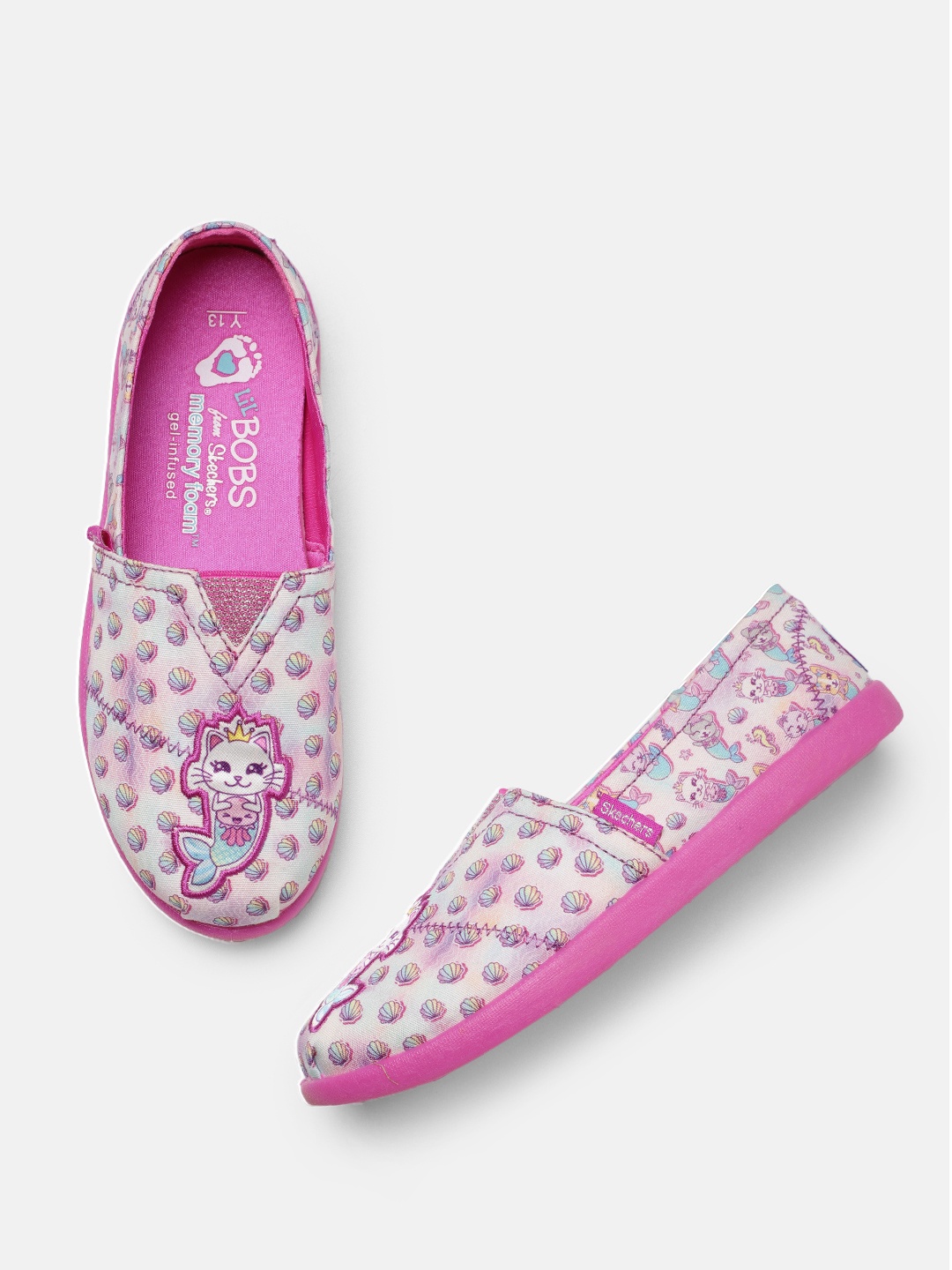 

Skechers Girls Shell Friends Printed Slip-On Sneakers, Pink