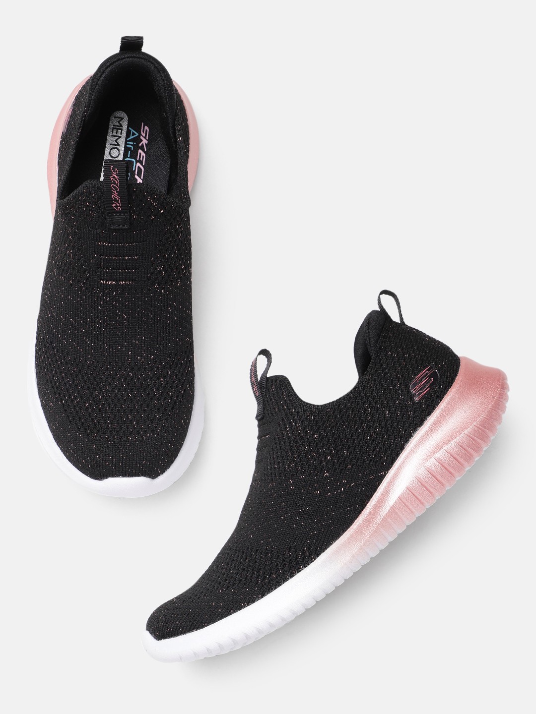 

Skechers Girls Ultra Flex Metamorphic Slip-On Sneakers, Black