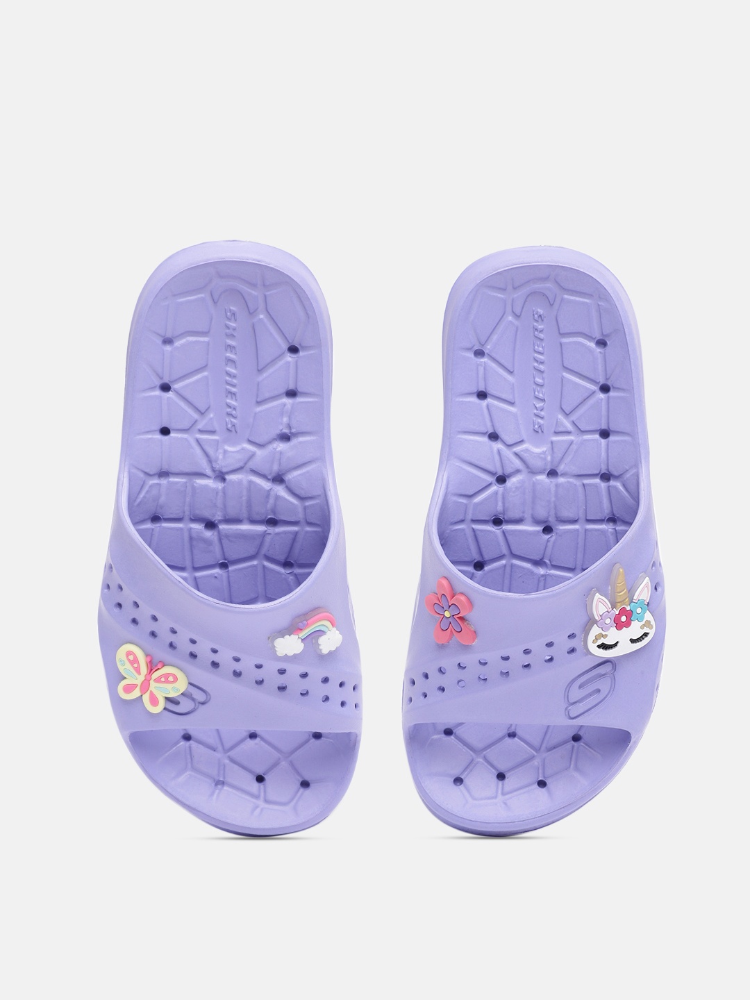 Skechers Girls Embellished HOGAN Sliders, Purple