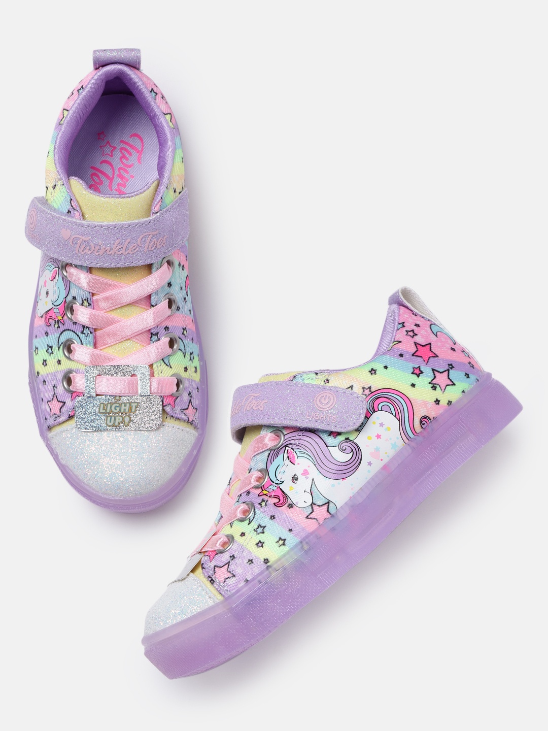 

Skechers Girls Glitter Embellished LED Sneakers, White