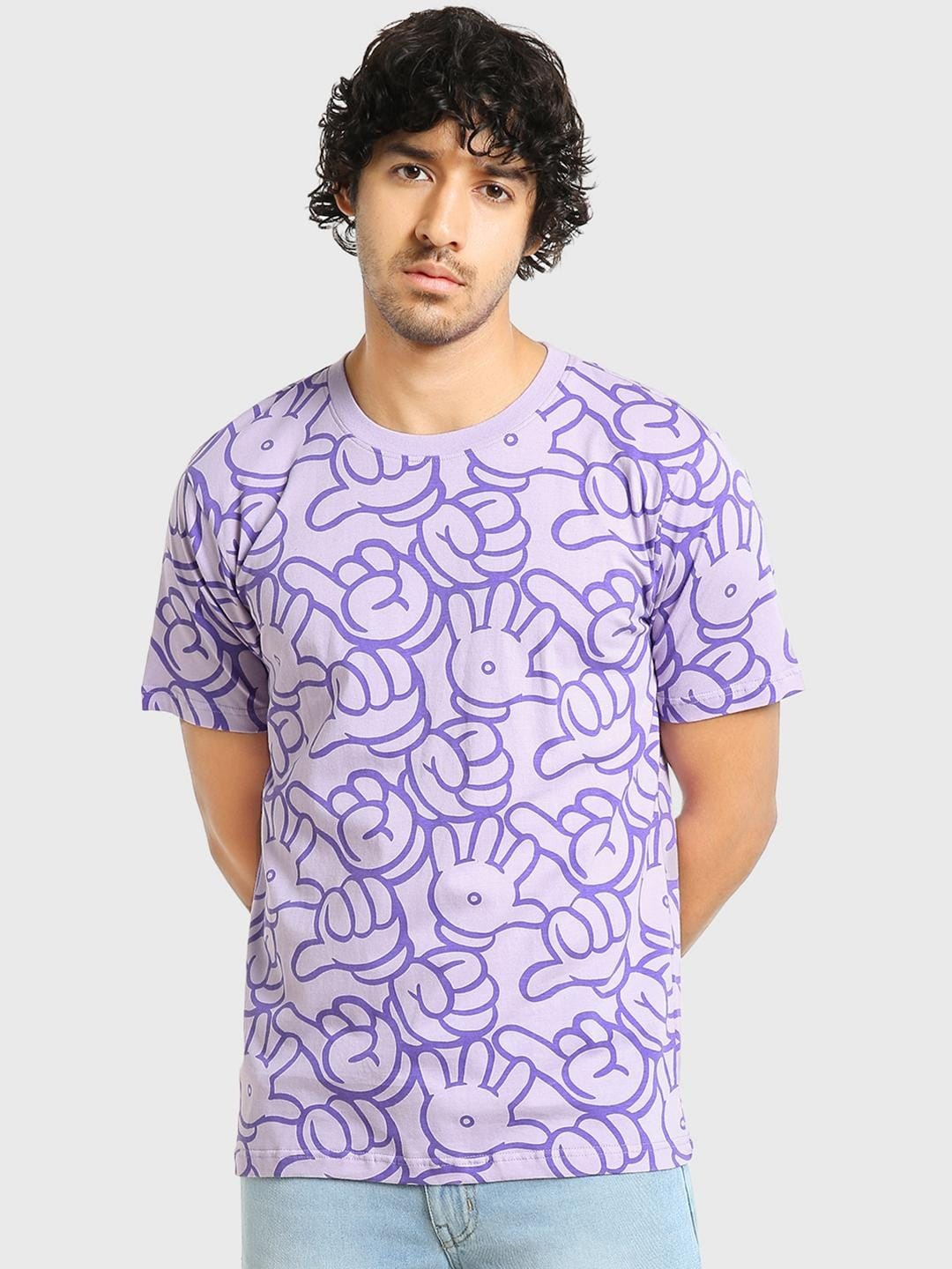 

Bewakoof Men Printed Cotton T-shirt, Purple
