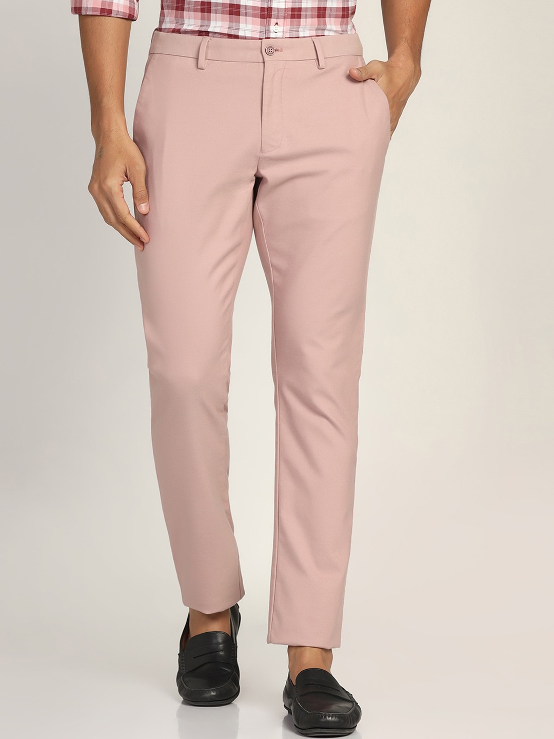 

Blackberrys Men Pink Slim Fit Trousers