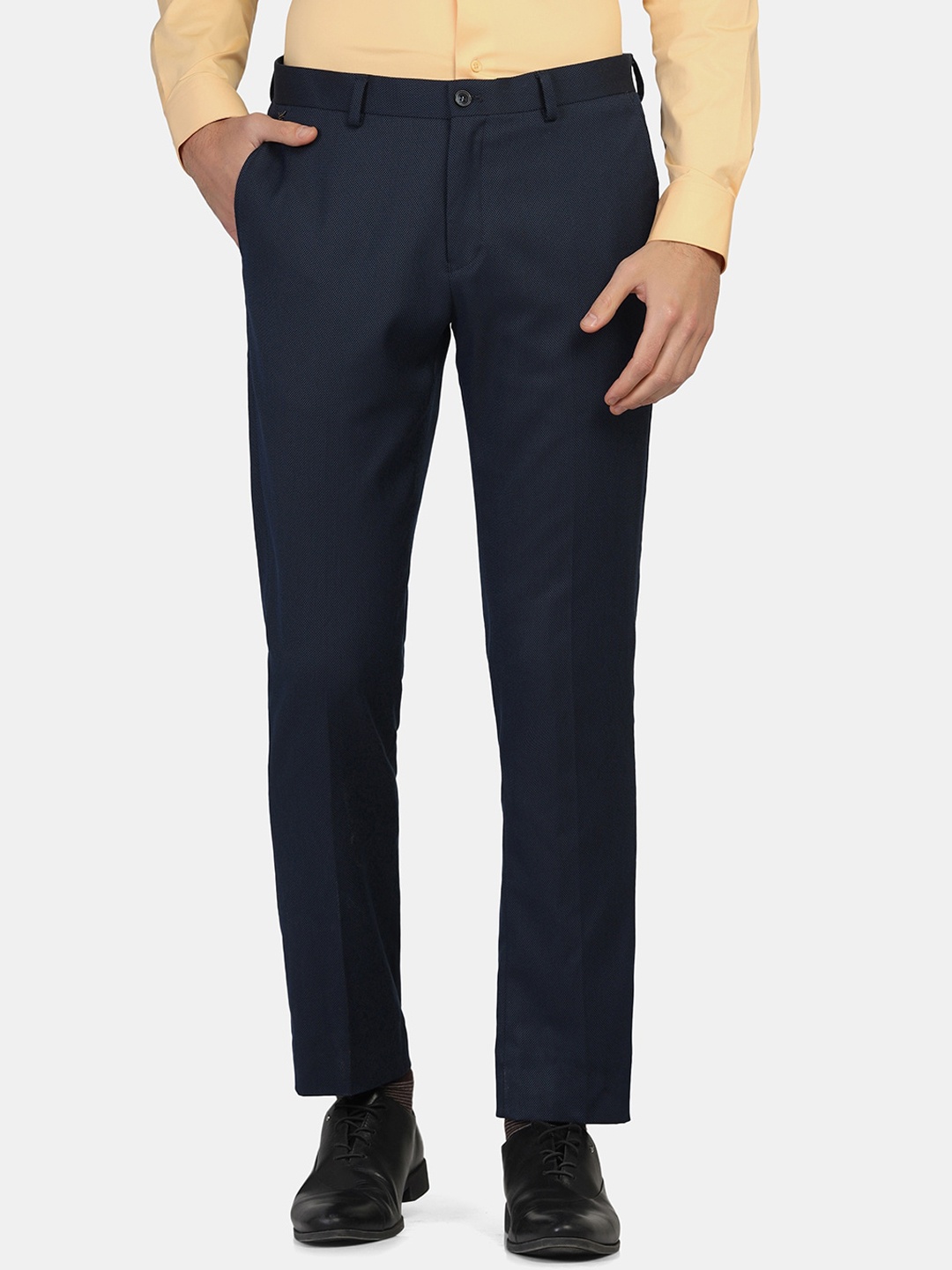 

Blackberrys Men Slim Fit Formal Trouser, Navy blue