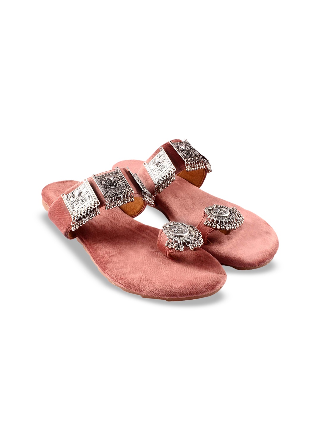 

Apratim Women Embellished Ethnic One Toe Flats, Peach