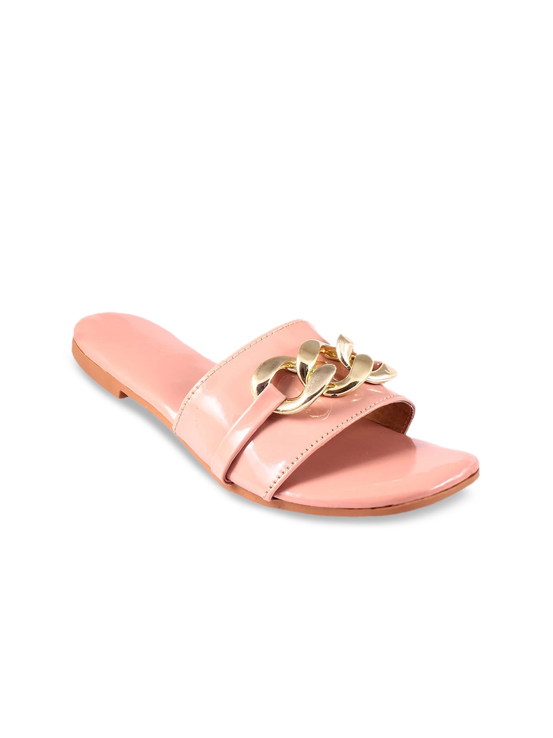 

Apratim Women Embellished Open Toe Flats, Peach