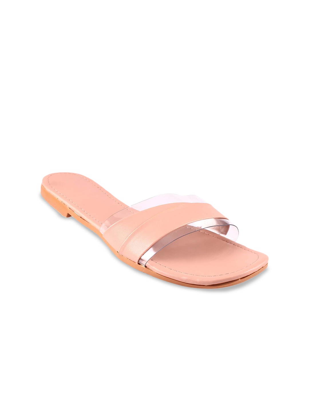 

Apratim Women Open Toe Flats, Peach