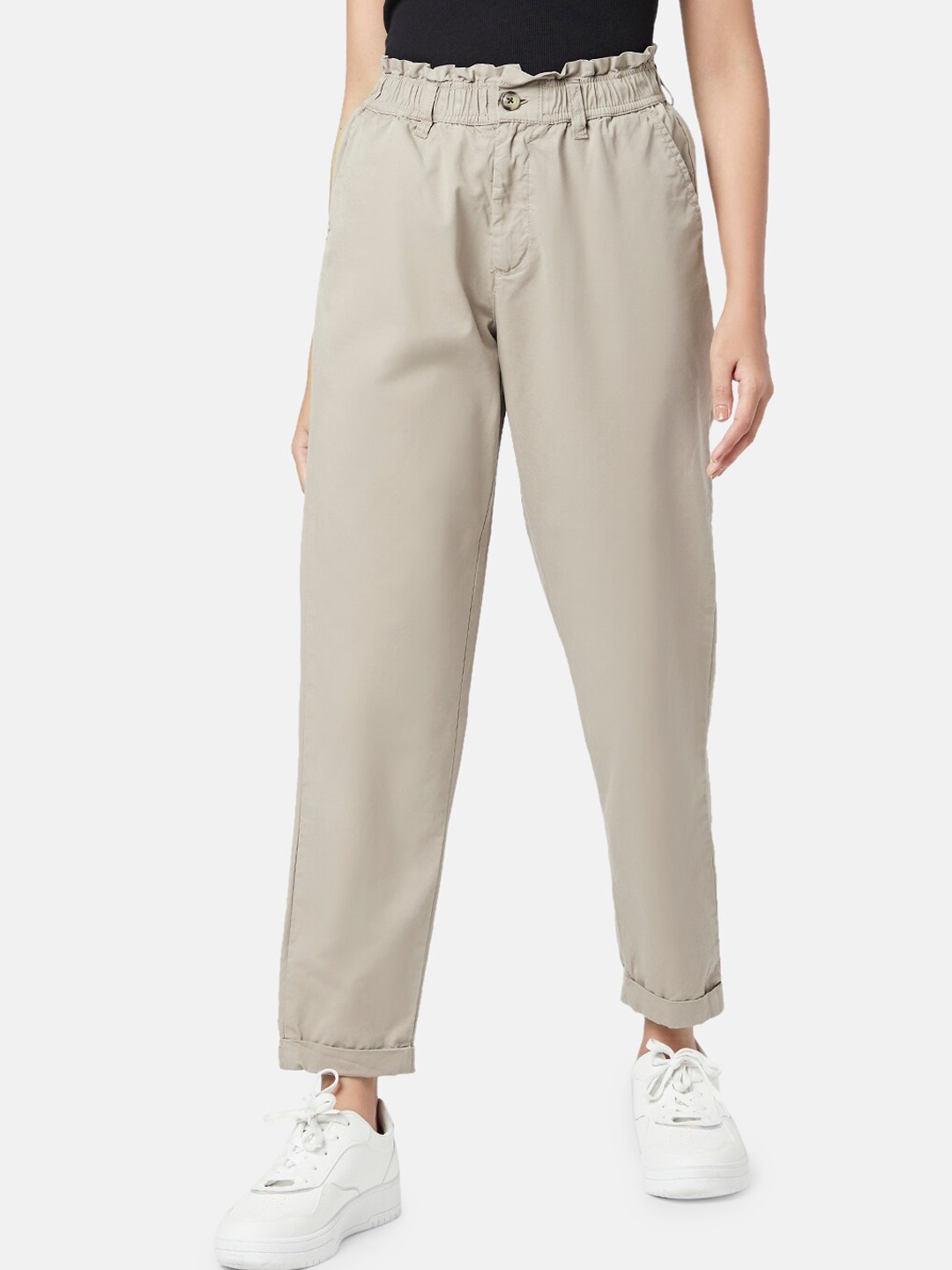 

Honey by Pantaloons Women High-Rise Trousers, Beige