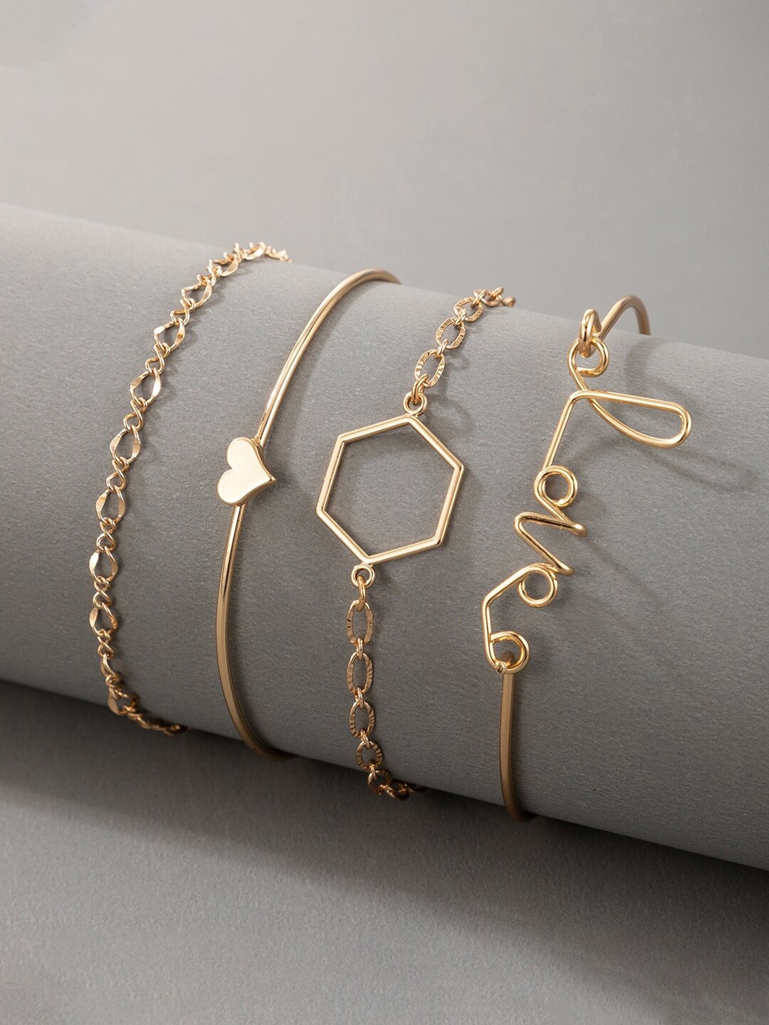 

Jewels Galaxy Women Pack Of 4 Gold-Plated Charm Bracelet