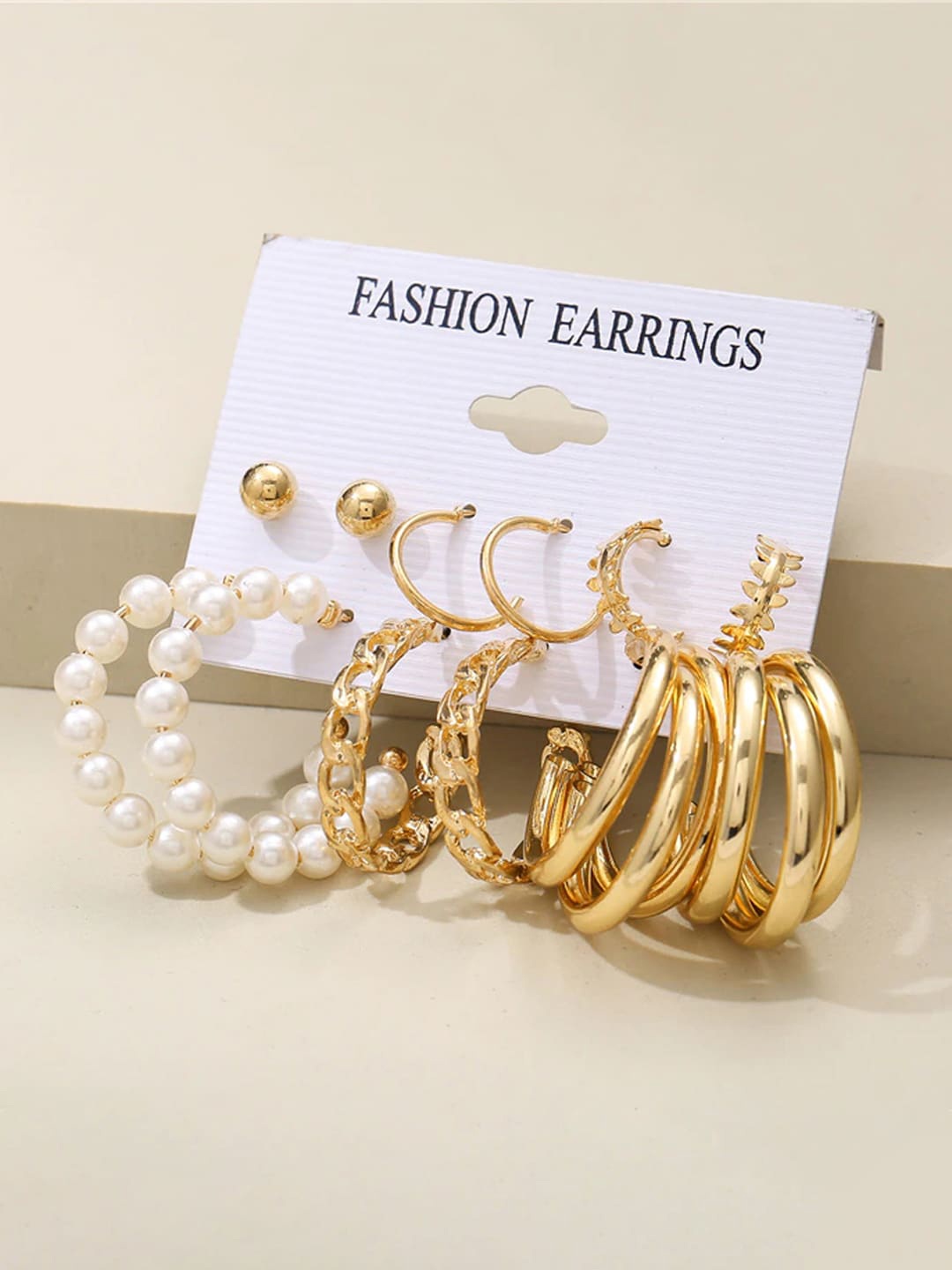 

Jewels Galaxy Gold-Plated Jewellery Set Of 6 Contemporary Studs