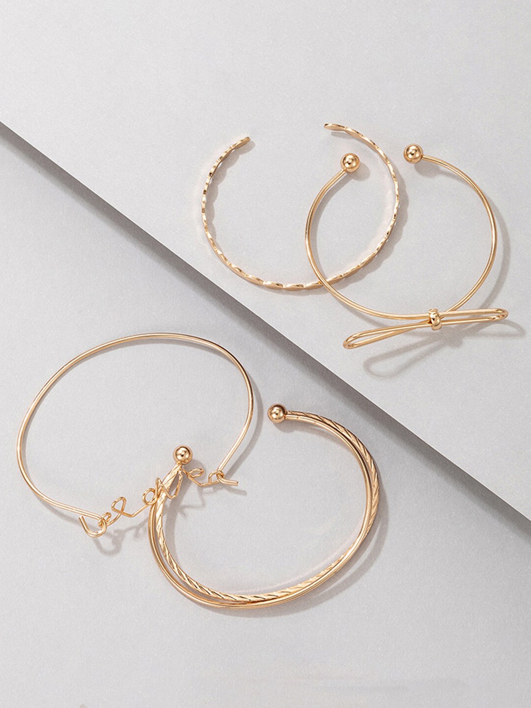 

Jewels Galaxy Women Set of 4 Gold-Plated Cuff Bracelet
