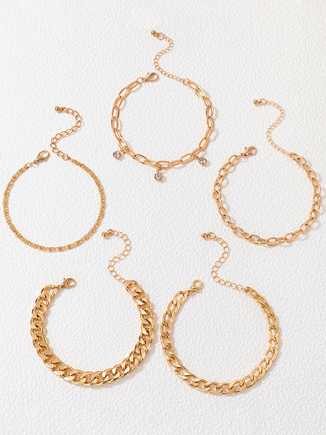 

Jewels Galaxy Women Pack of 5 Gold-Plated Bangle-Style Bracelet