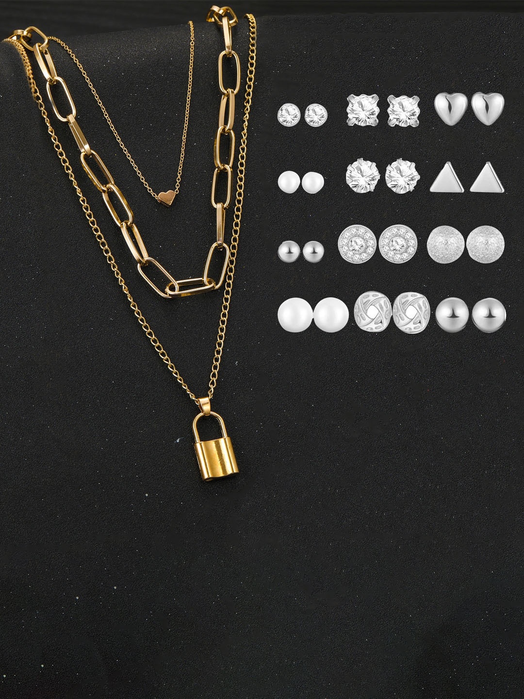

Jewels Galaxy Set Of 12 Gold-Plated & Silver-Plated Jewellery Set