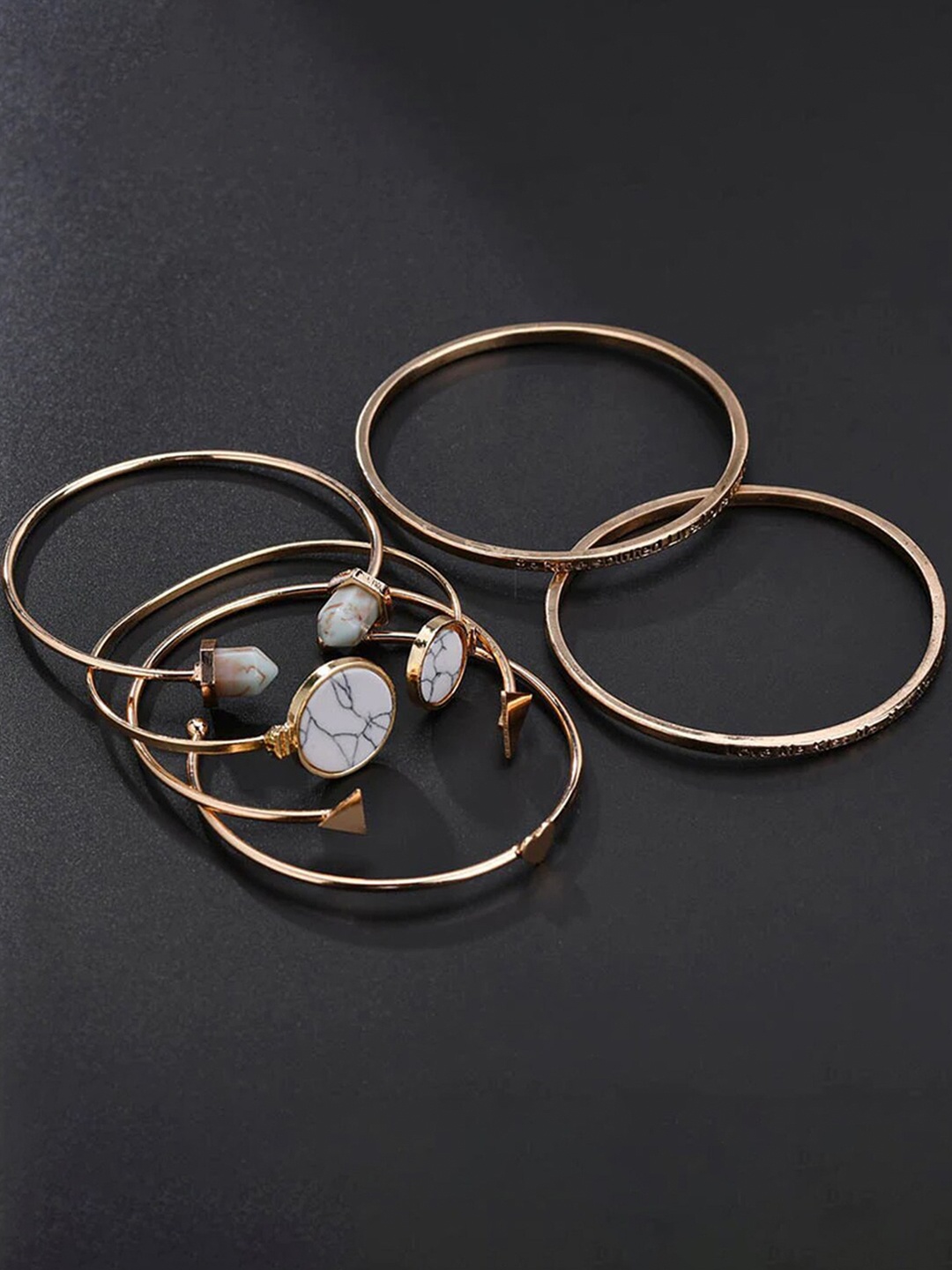 

Jewels Galaxy Women Pack of 6 Gold-Plated Cuff Bracelet