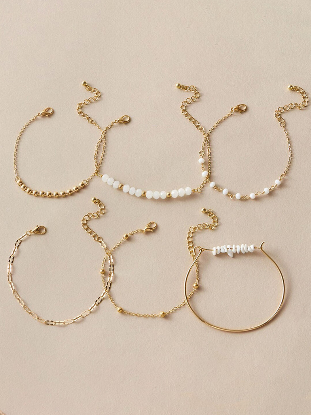 

Jewels Galaxy Women Pack of 6 Gold-Plated Bangle-Style Bracelet
