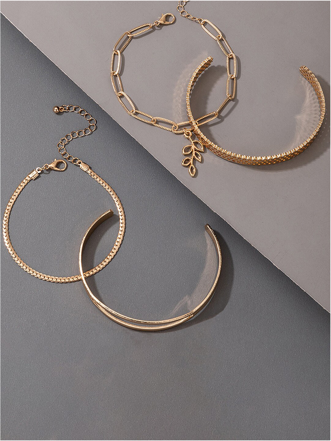 

Jewels Galaxy Women Set of 4 Gold-Plated Cuff Bracelet