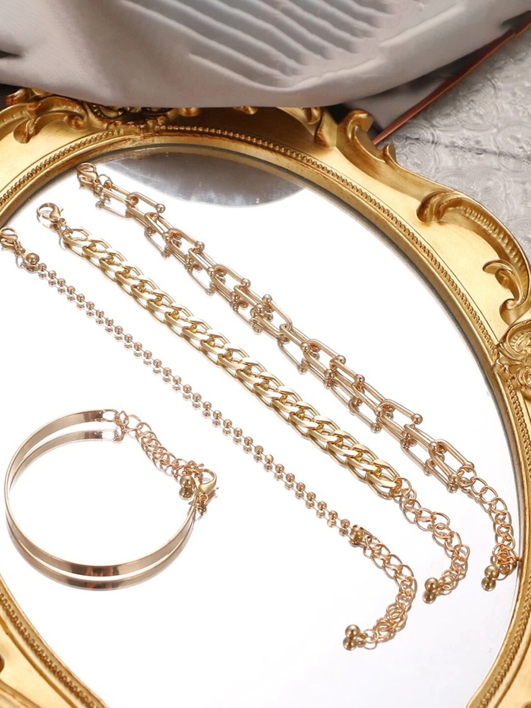 

Jewels Galaxy Set of 4 Gold-Plated Link Bracelet