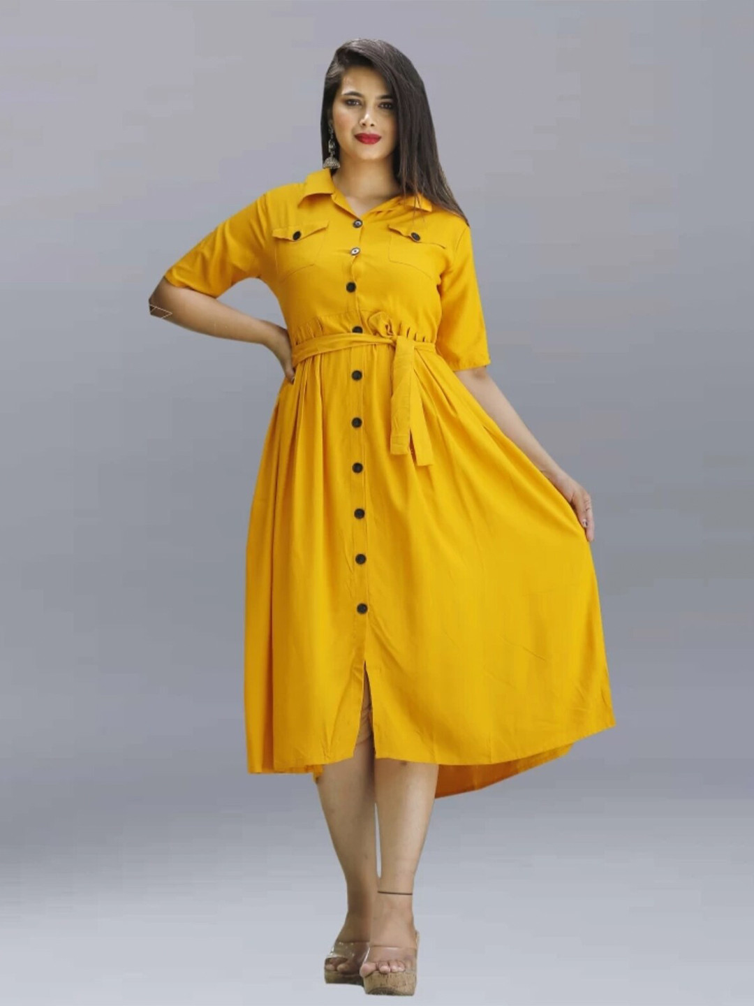 

Fashion FRICKS Midi Dress, Yellow