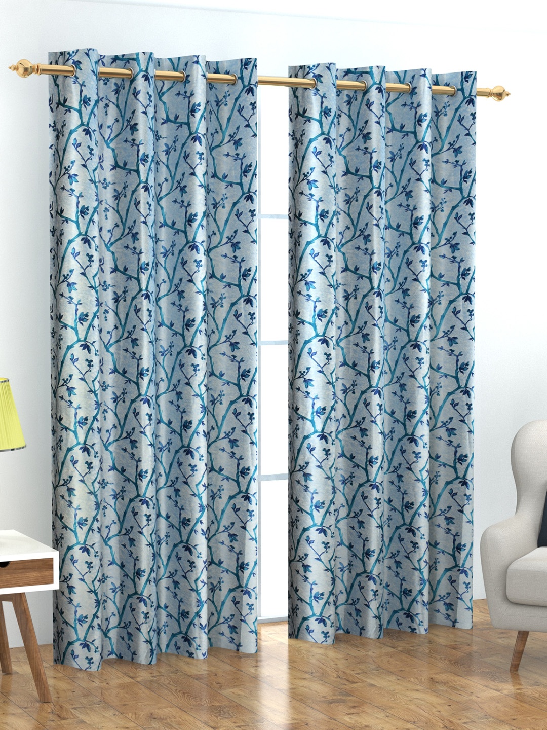 

Home Crayons Fleur Blue Set of 2 Floral Long Door Curtain