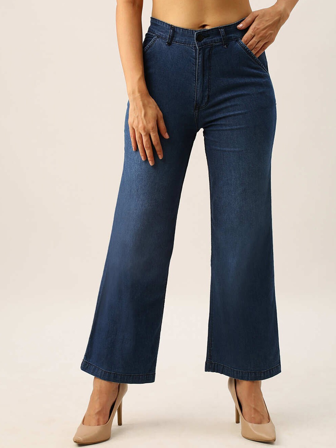 

ZOLA Women Comfort Flared High-Rise Jeans, Blue