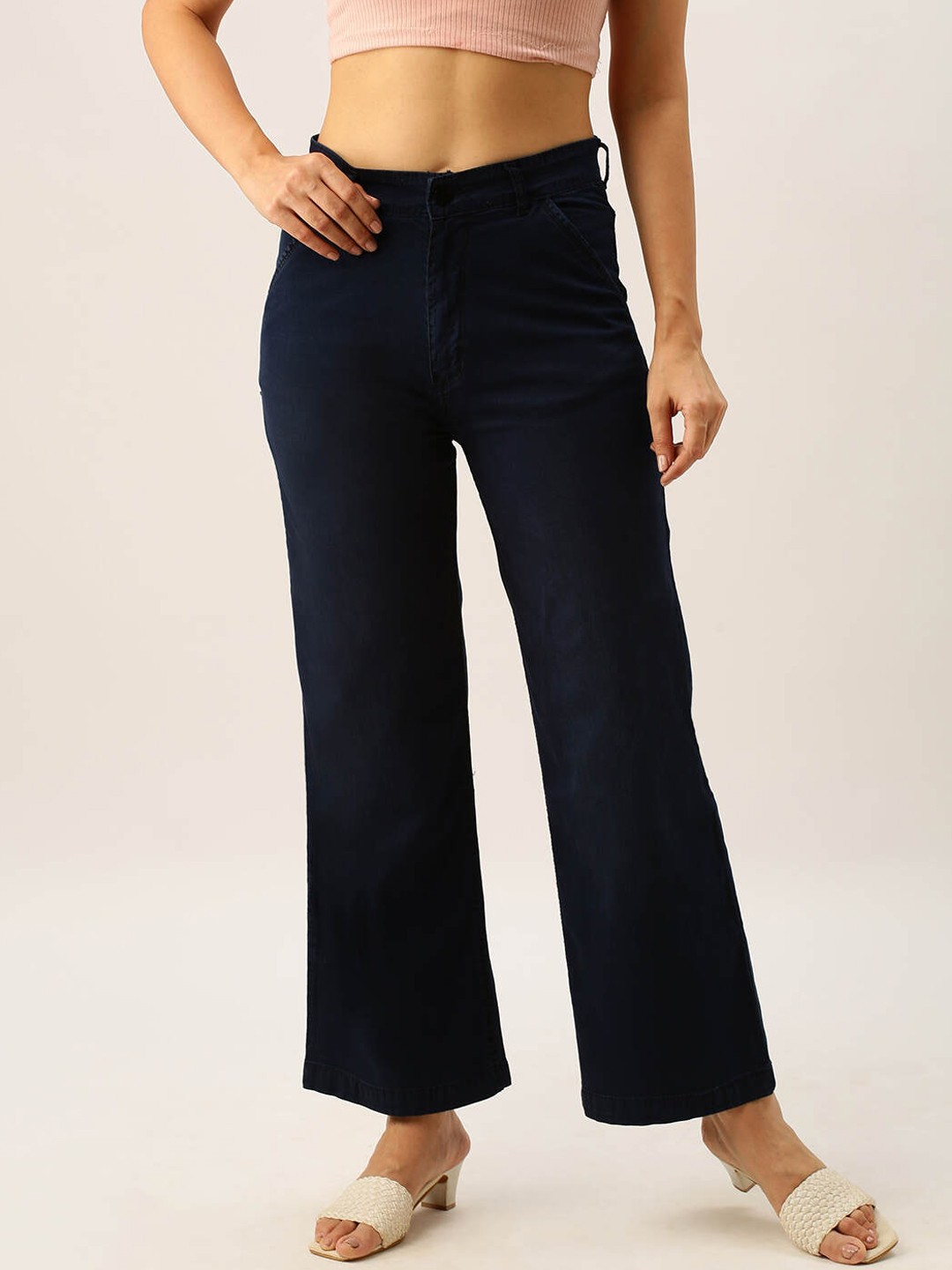

ZOLA Women Comfort Flared High-Rise Jeans, Blue