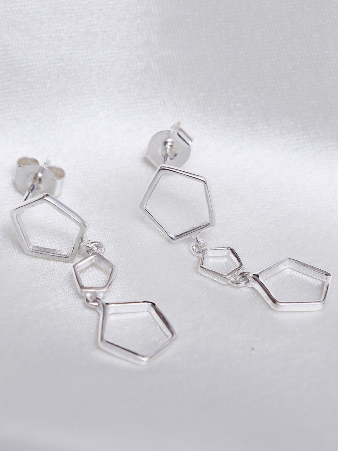 

HIFLYER JEWELS Geometric Drop Earrings, Silver