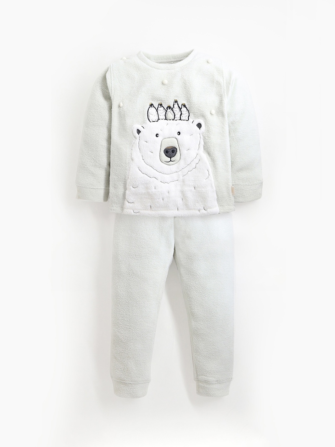 

Cherry Crumble Kids Printed Night suit, Green