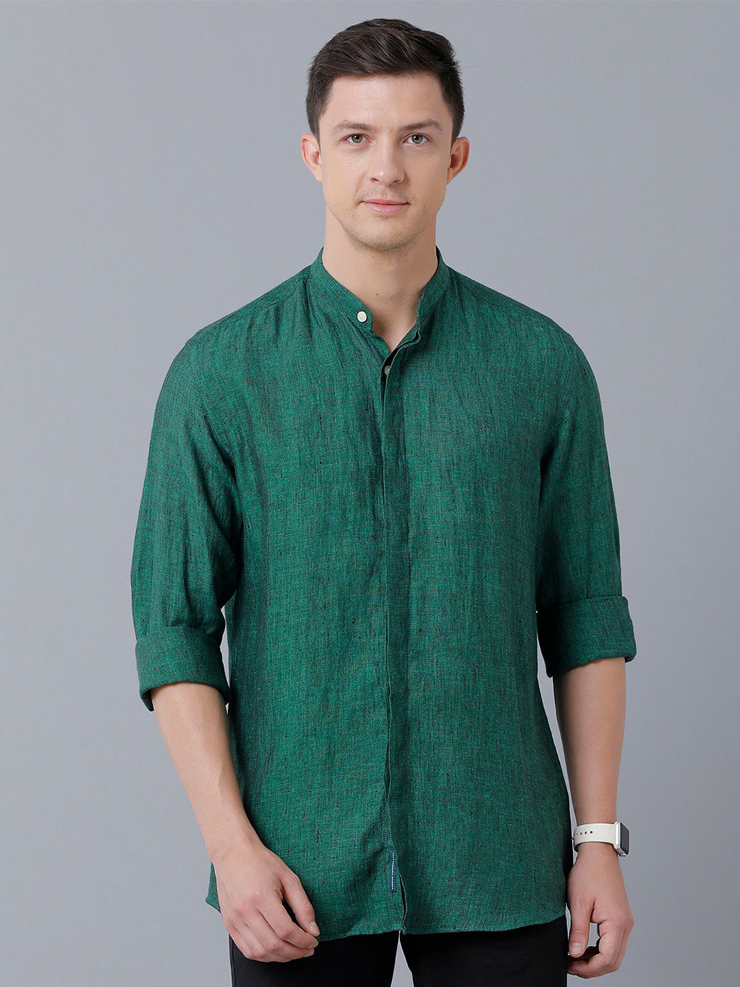 

Linen Club Men Sustainable Casual Linen Shirt, Green