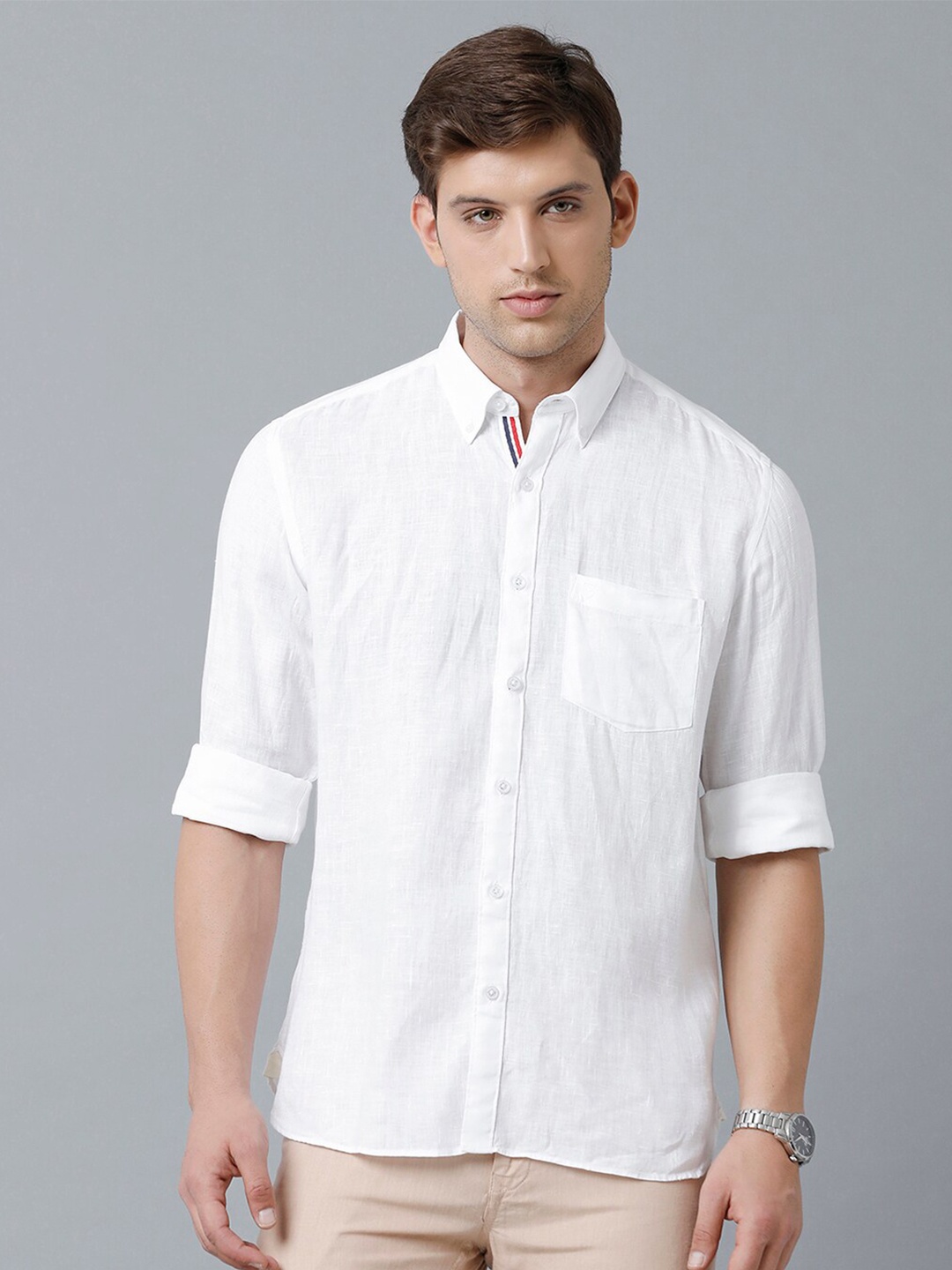 

Linen Club Men Sustainable Casual Linen Shirt, White