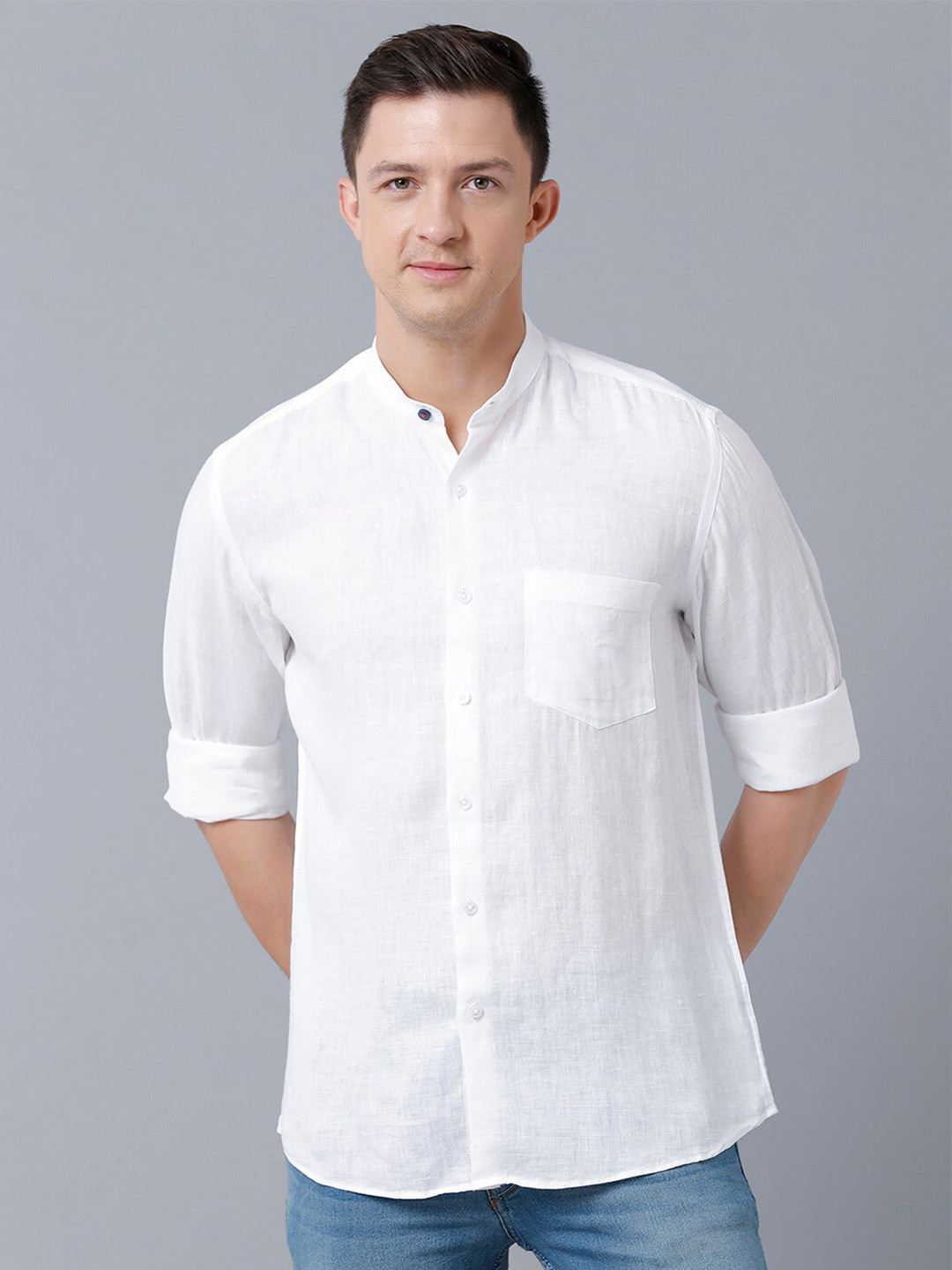

Linen Club Men Sustainable Casual Shirt, White