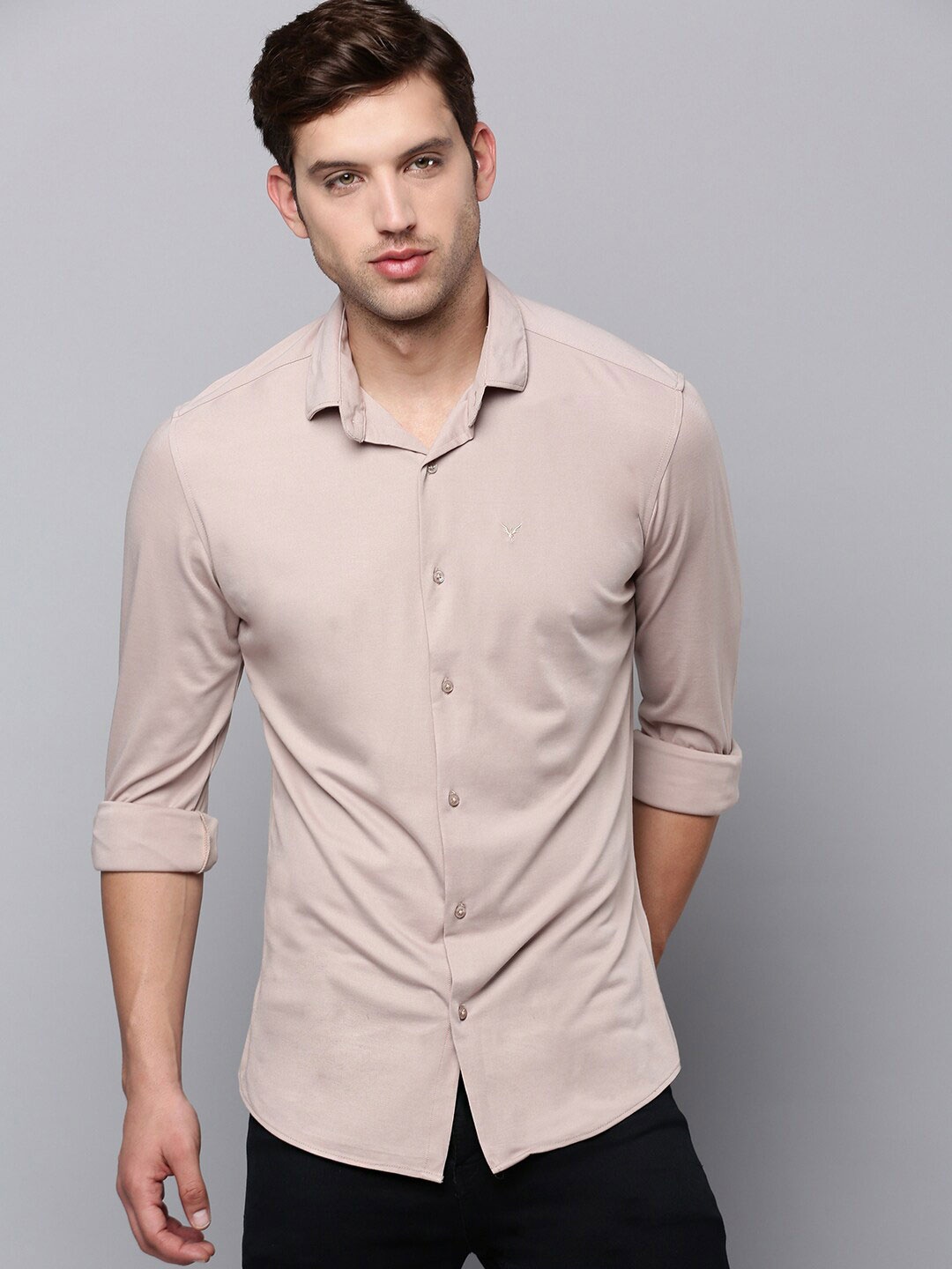 

SHOWOFF Men Classic Cotton Casual Shirt, Nude