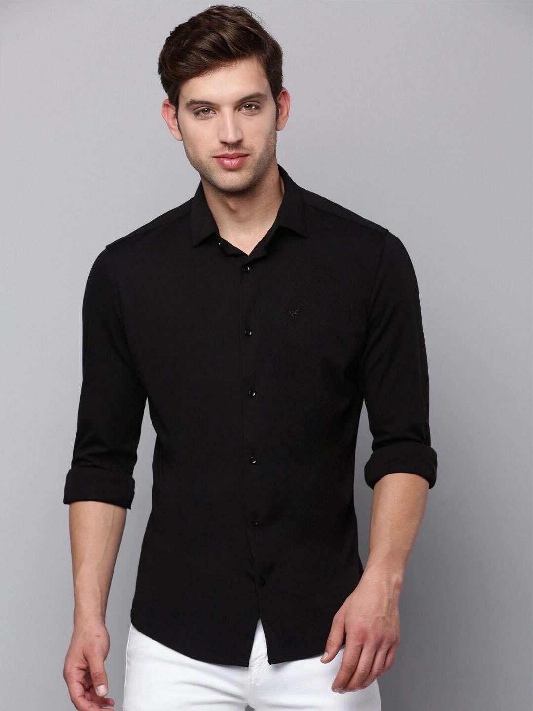 

SHOWOFF Men Classic Solid Casual Shirt, Black