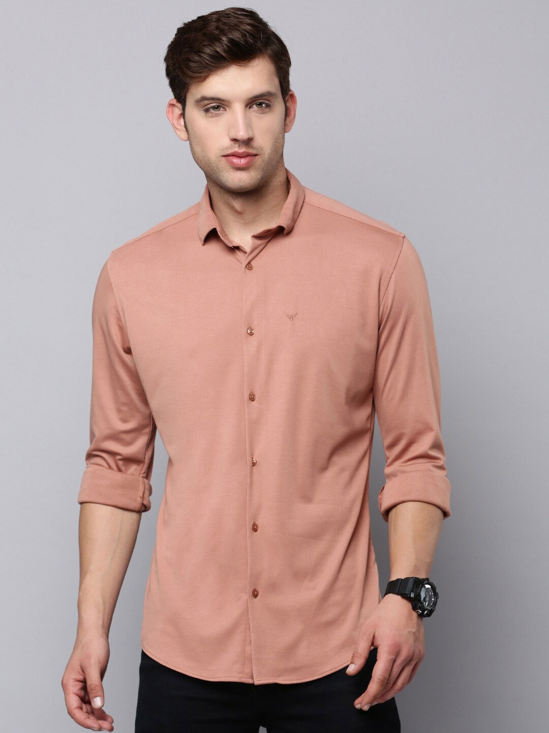 

SHOWOFF Men Classic Casual Cotton Shirt, Copper