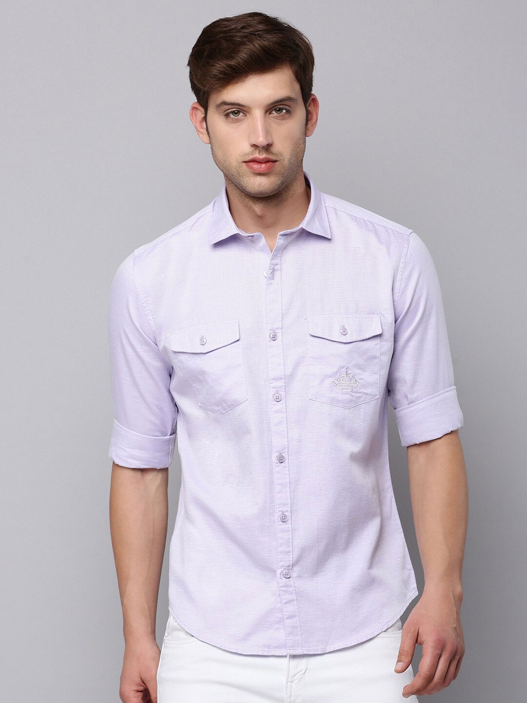 

SHOWOFF Men Classic Casual Cotton Shirt, Lavender