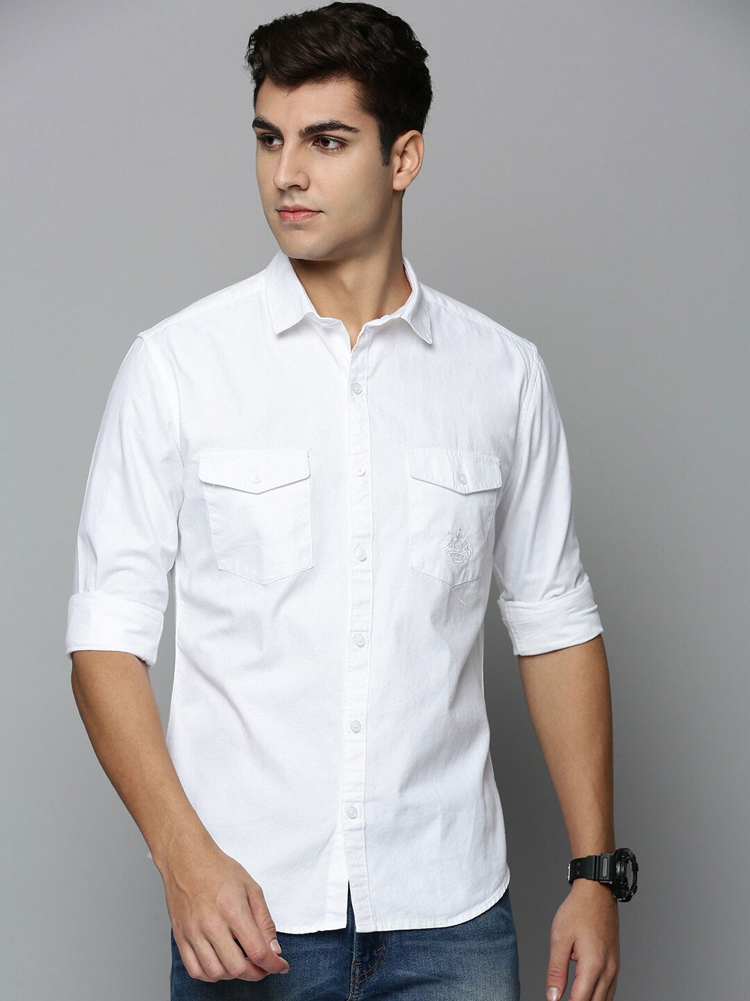 

SHOWOFF Men Classic Casual Cotton Shirt, White
