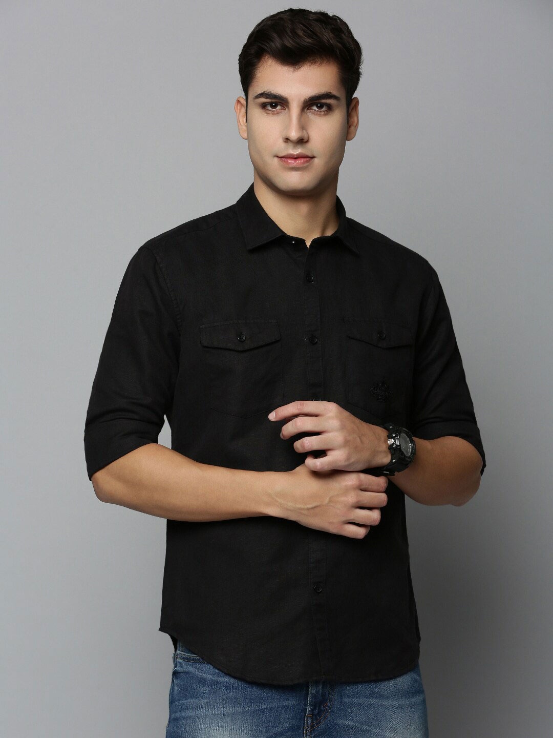 

SHOWOFF Men Classic Cotton Casual Shirt, Black