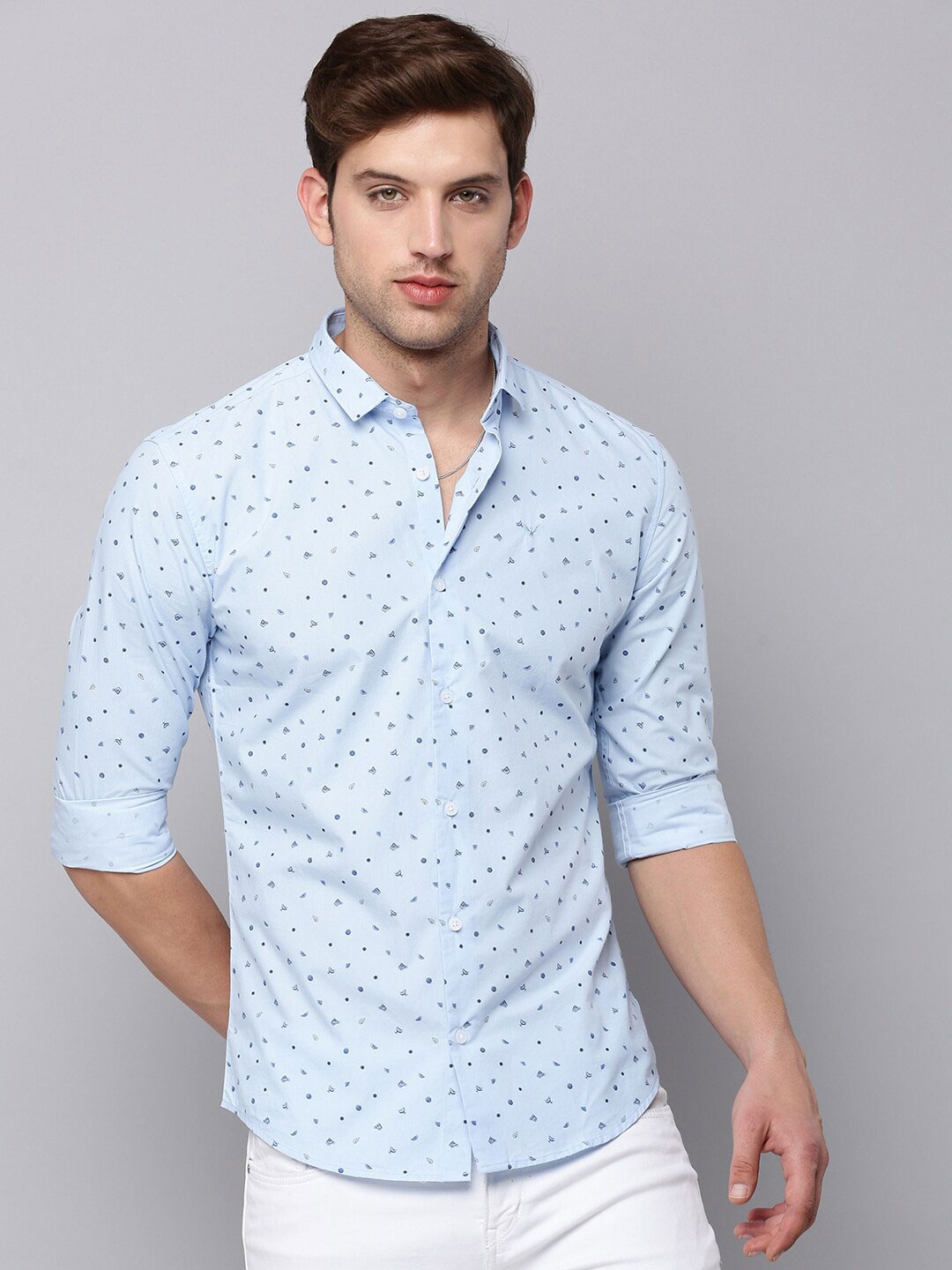

SHOWOFF Men Printed Casual Shirt, Blue