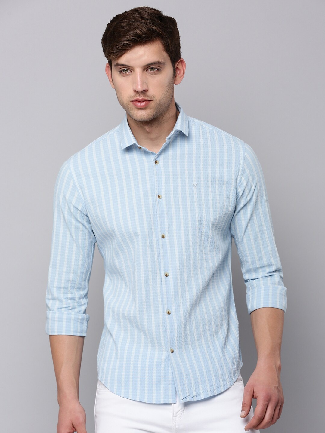 

SHOWOFF Men Classic Striped Casual Shirt, Blue