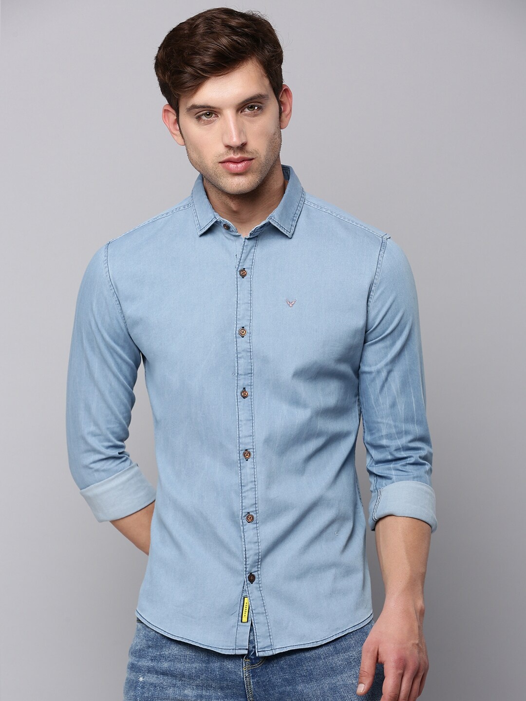 

SHOWOFF Men Spread Collar Casual Cotton Shirt, Blue