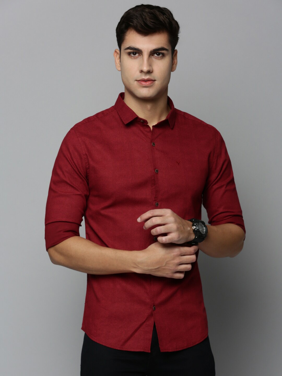

SHOWOFF Men Comfort Casual Cotton Shirt, Maroon
